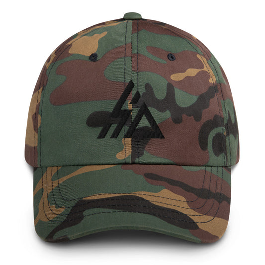 Black Stitched HIA Camo Dad hat