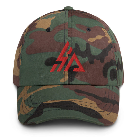 Red Stitched HIA Camo Dad hat